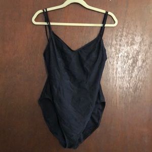 Anne Cole size 14 black one piece swimsuit